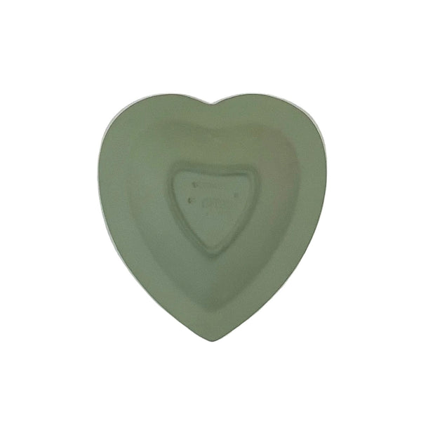 Vintage Wedgewood Sage Green Jasperware Heart-Shaped Trinket Dish II