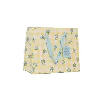 Hand Block Printed Gift Bags - Gingham Alaska