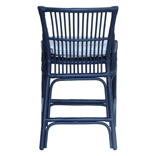 Hampton Navy Rattan Counter Stool