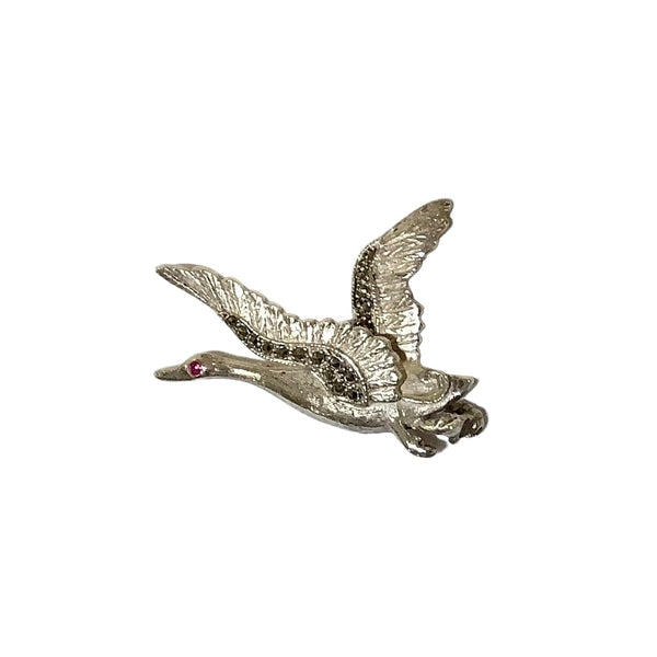 Vintage Sterling Silver Bird Brooch