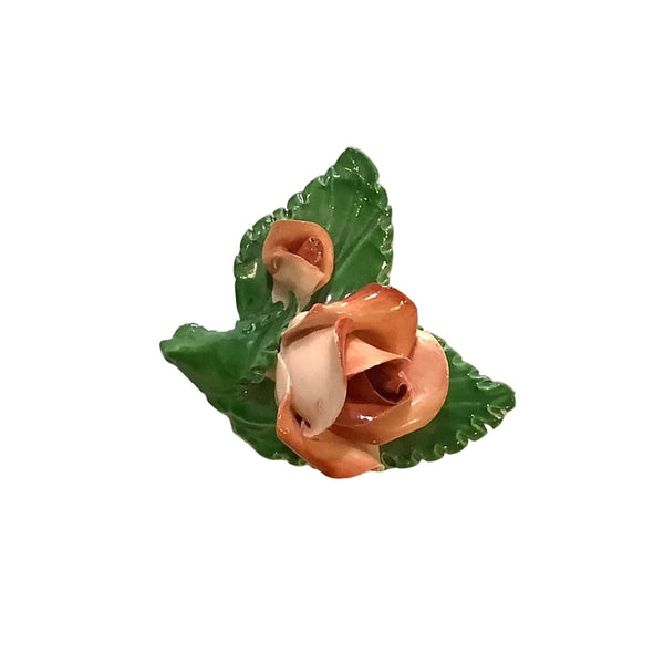 Vintage Porcelain Herend Orange Rose I