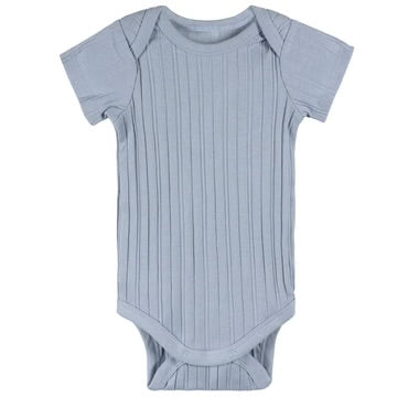 Short Sleeve Blue Bodysuits - 3pk