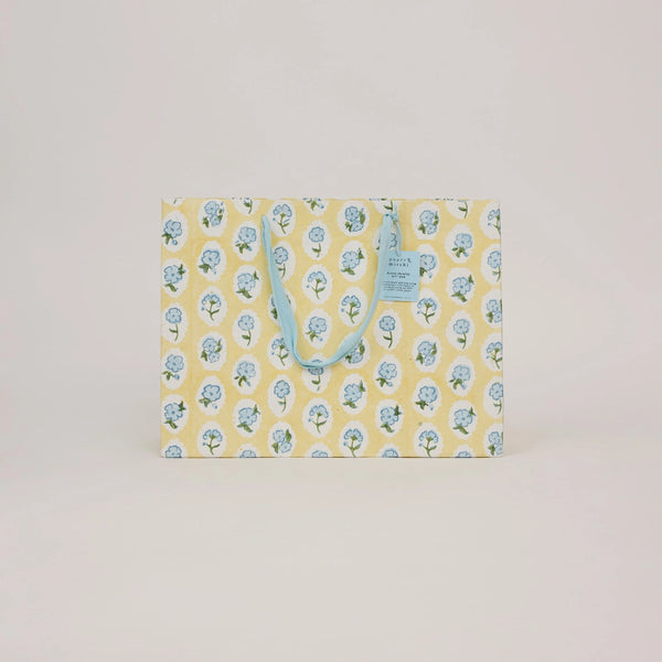 Hand Block Printed Gift Bags - Scallop Tiles Alaska
