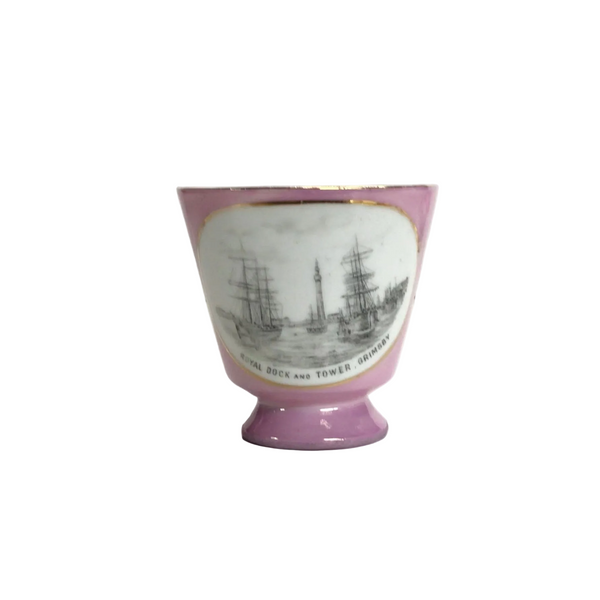 Vintage Pink & White Tea Cup & Saucer