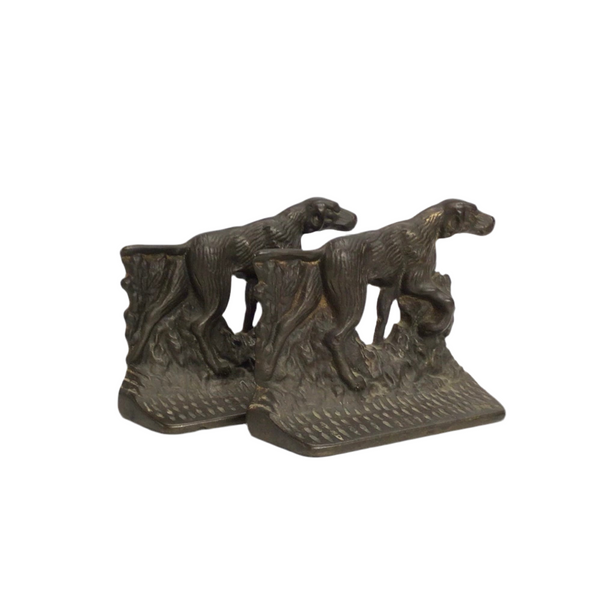 Vintage Equestrian Hunting Dog Bookends