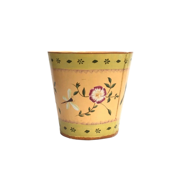 Vintage Hand-Painted Metal Planter