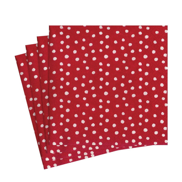 Luncheon Napkins - Small Dots Red