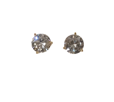 Round Cubic Zirconia Studs