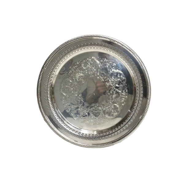 Vintage Silver Round Tray