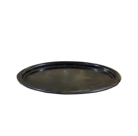 Vintage Black Metal Oval Tray