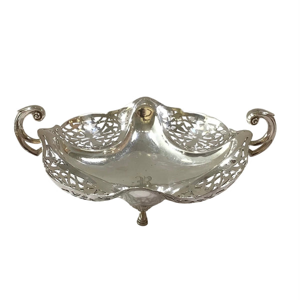 Vintage Silver Pedestal Footed Fruit Basket/Centerpiece Bowl