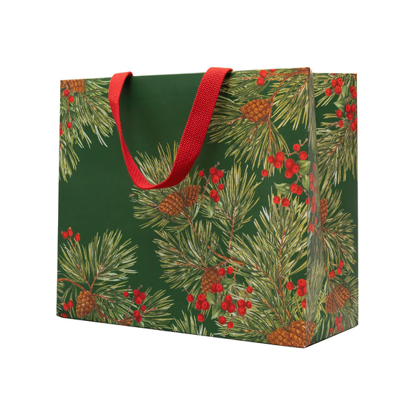 Evergreen & Berries Gift Bags - Dark Green