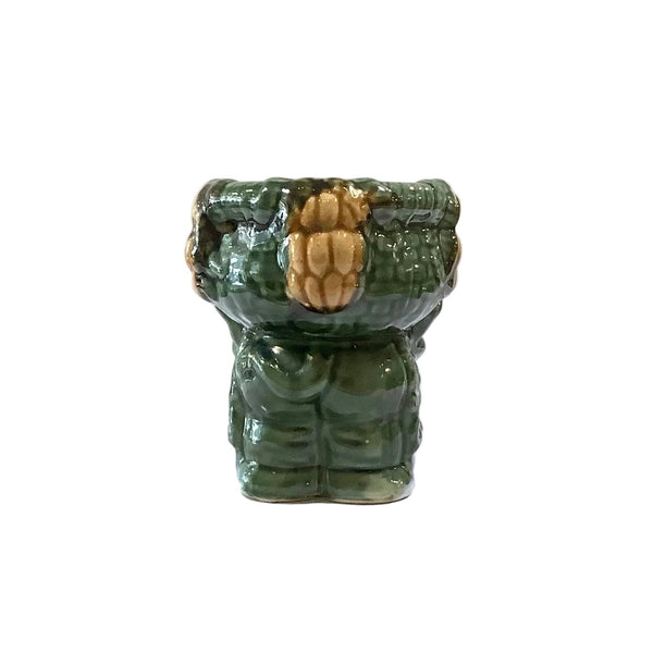 Vintage MCM Majolica Baby Elephant Planter