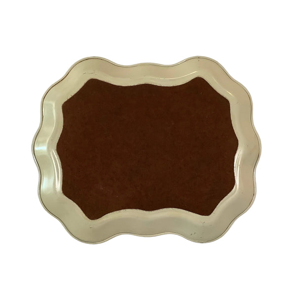 Vintage Hand-Painted Gold Toleware Metal Tray