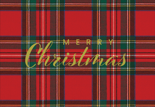 Royal Plaid Foil Christmas Card