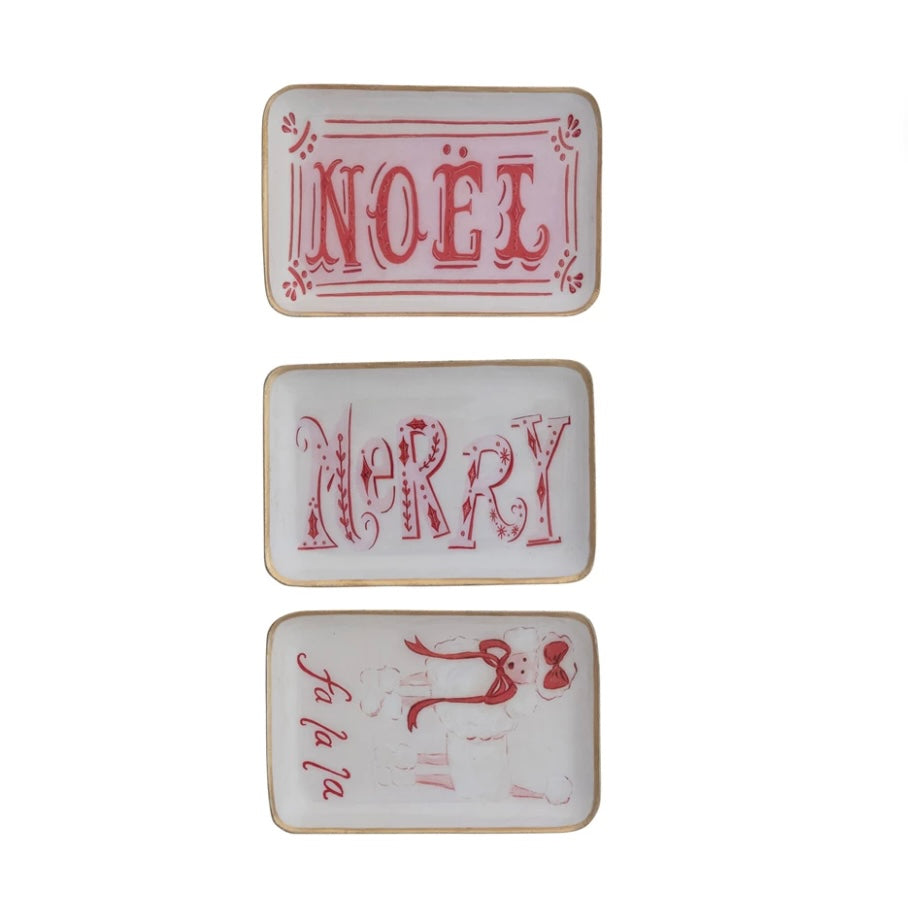 Holiday Enameled Metal Tray