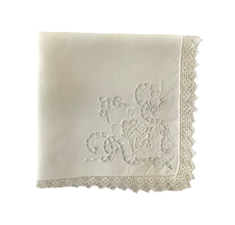 Vintage Lace Edged Hankie