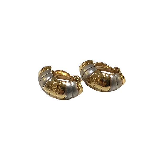 Vintage “Oscar de la Renta” Gold & Silver Tone Clip-On Earrings