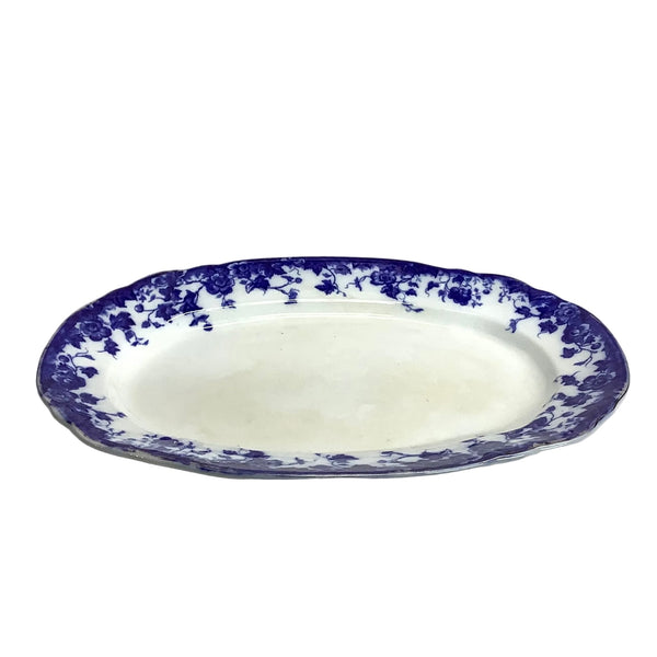 Vintage Blue & White Large Oval Platter