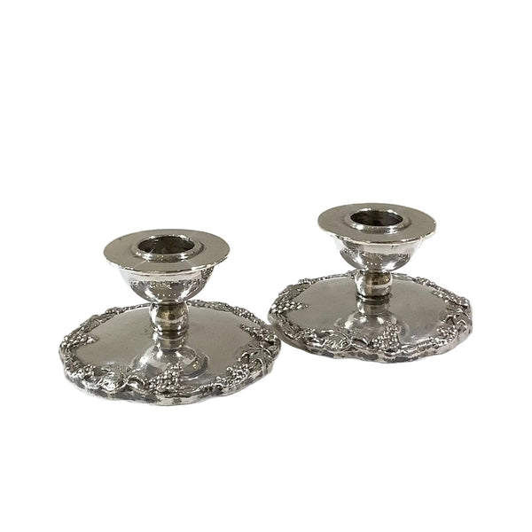 Vintage Silver Candlesticks Pair