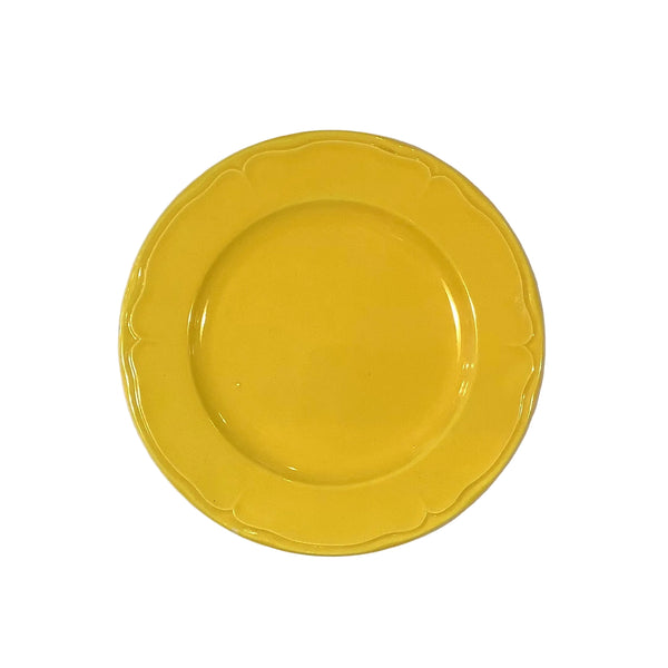 Vintage French Faience Sunflower Yellow Ceramic Plate