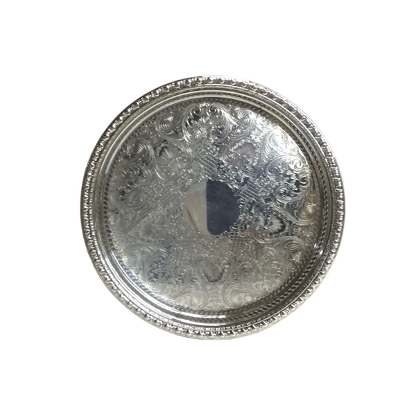 Vintage Silver Round Tray