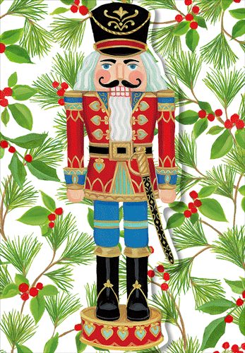 Nutcracker And Greenery Christmas Card