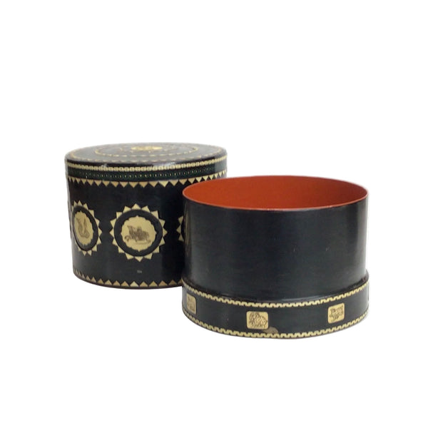 Vintage Burmese Lacquerware Nesting Trinket/Tiffin Boxes S/2