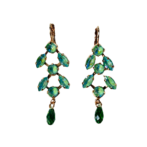 Turquoise & Rose Gold Chandelier Earrings