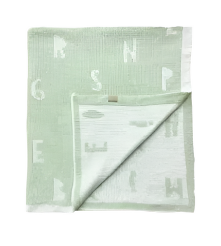 Green Chenille Stroller Blanket