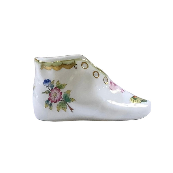 Vintage Herend Queen Victoria Porcelain Baby Shoe
