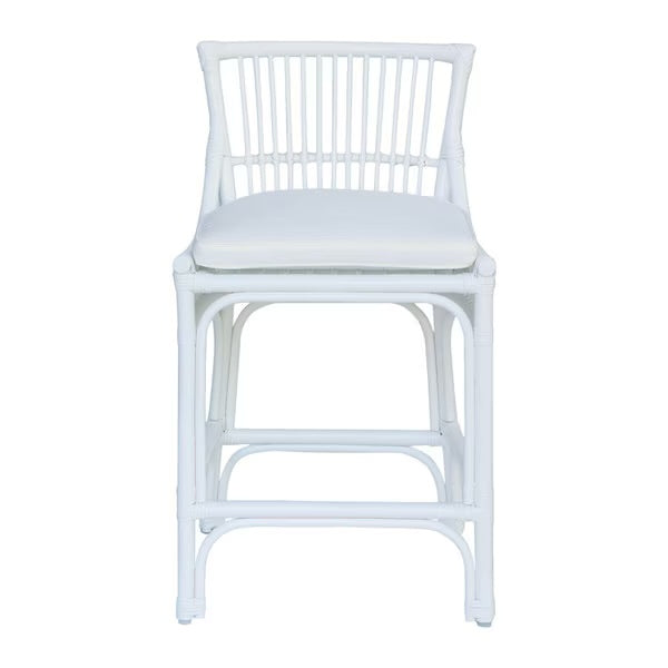Hampton White Rattan Counter Stool