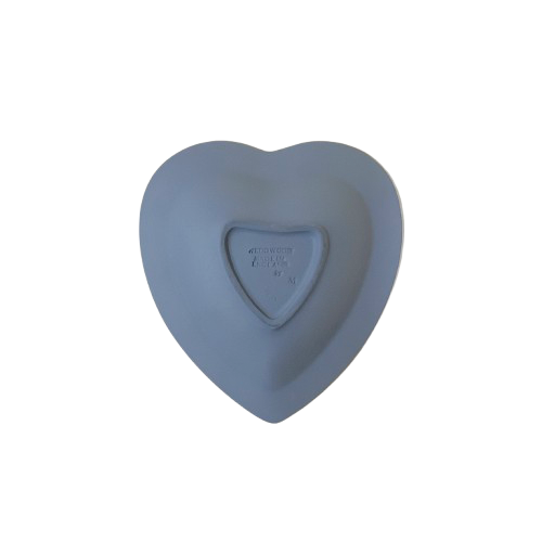 Vintage Wedgewood Blue Jasperware Heart-Shaped Trinket Dish I