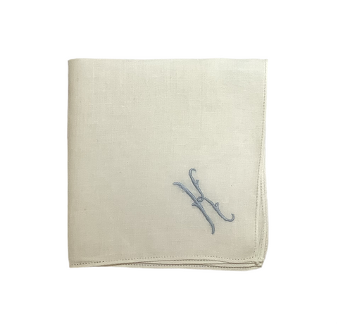 Vintage White “K” Embroidered Hankie