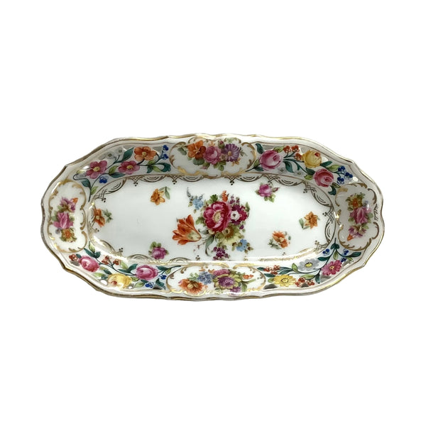 Vintage Schumann Bavaria Floral Oval Dish