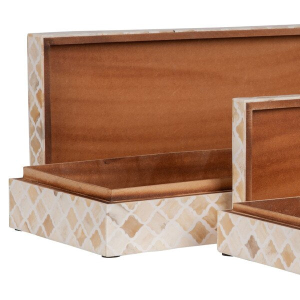 Rhea Wood & Bone Decorative Box (2 sizes)