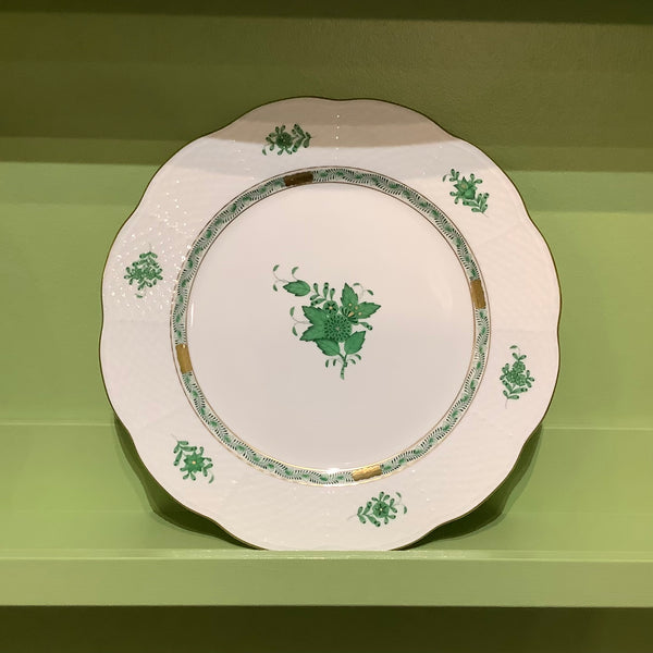 Vintage Herend Chinese Bouquet Green Dinner Plate