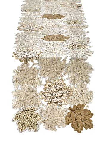 Leaf Cutwork Table Runner 72"