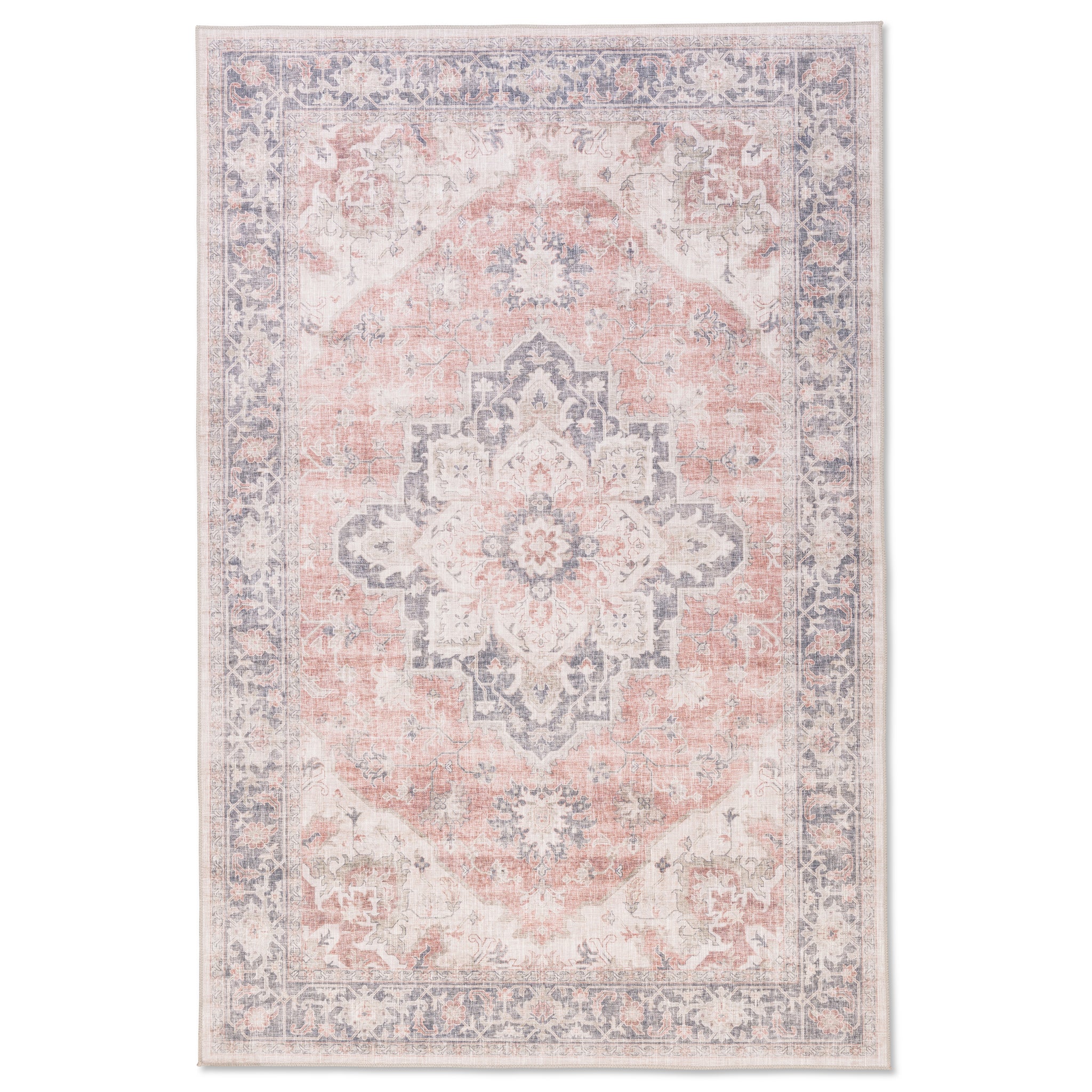 Flaire Vintage Style Washed Rug - Peach
