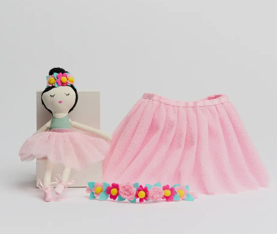 Tutu Set with Flower Headband and Doll