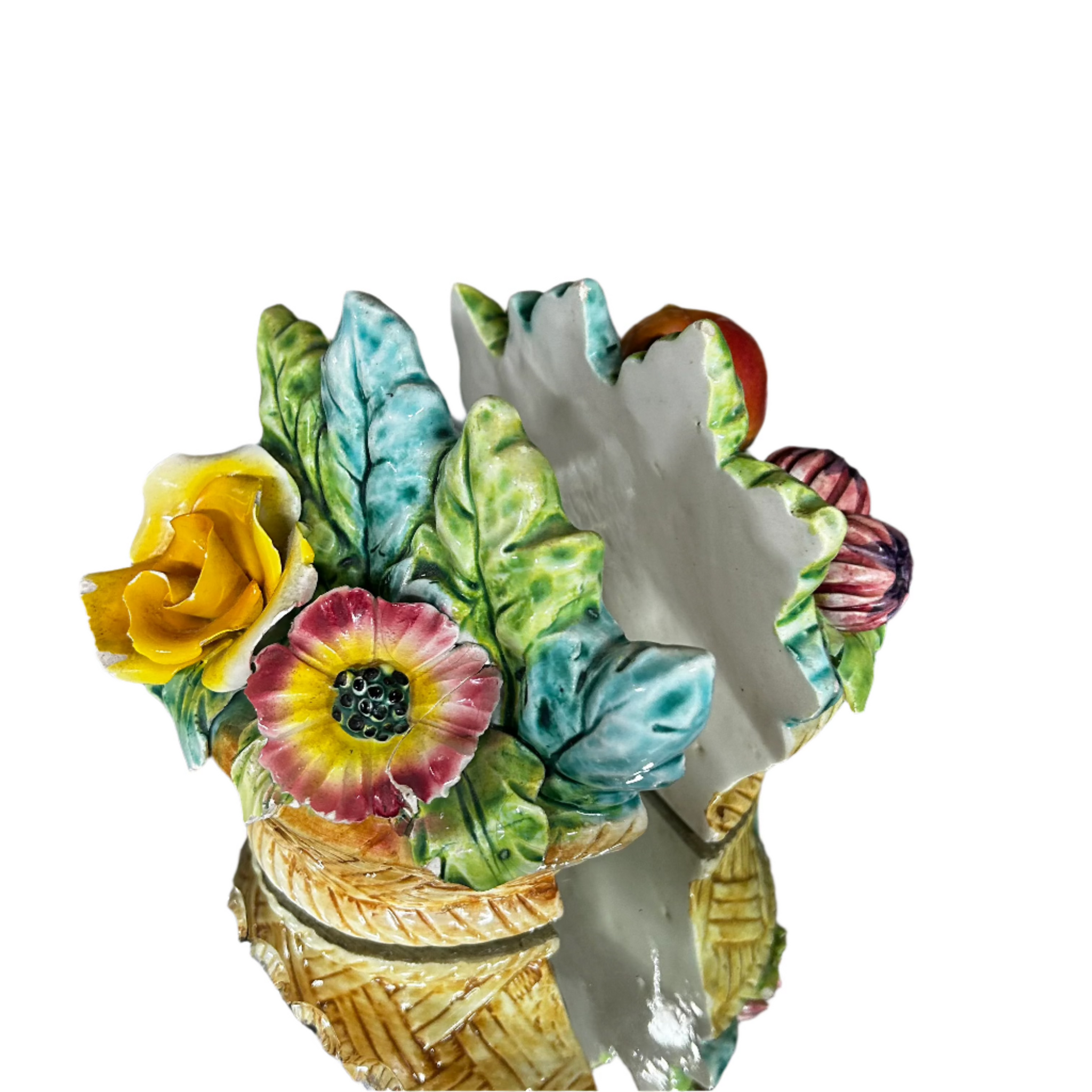 Vintage Flower Basket Bookends