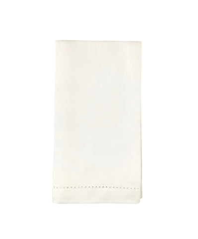 Diamond Woven White Cotton Hand Towel