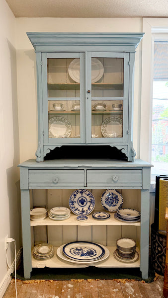 Vintage 2 Piece Blue Hutch