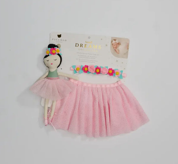 Tutu Set with Flower Headband and Doll