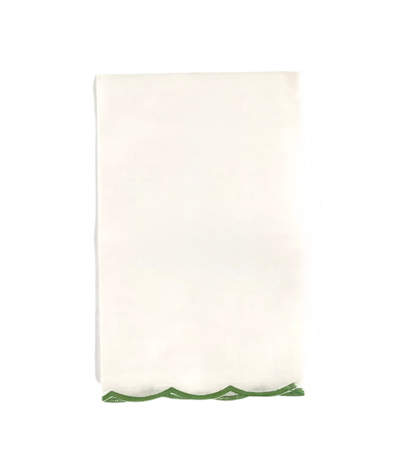 Guest Towel Scalloped Edge Green