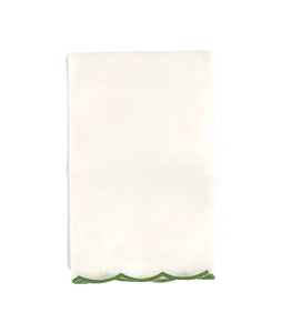 Guest Towel Scalloped Edge Green
