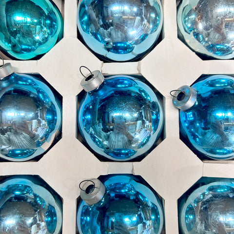 Vintage Light Blue Ornament 2.5”