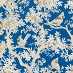 Scenic Songbirds Gift Wrapping Paper - China Blue
