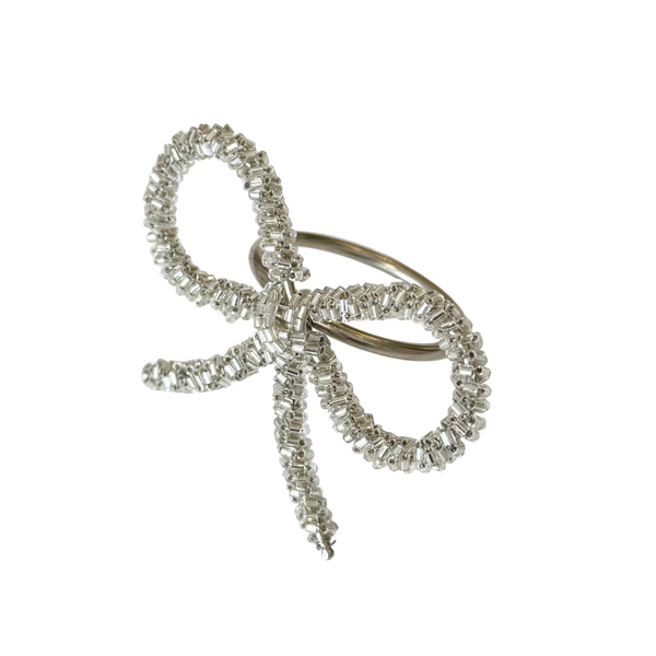 Glass Beaded Bow Napkin Ring