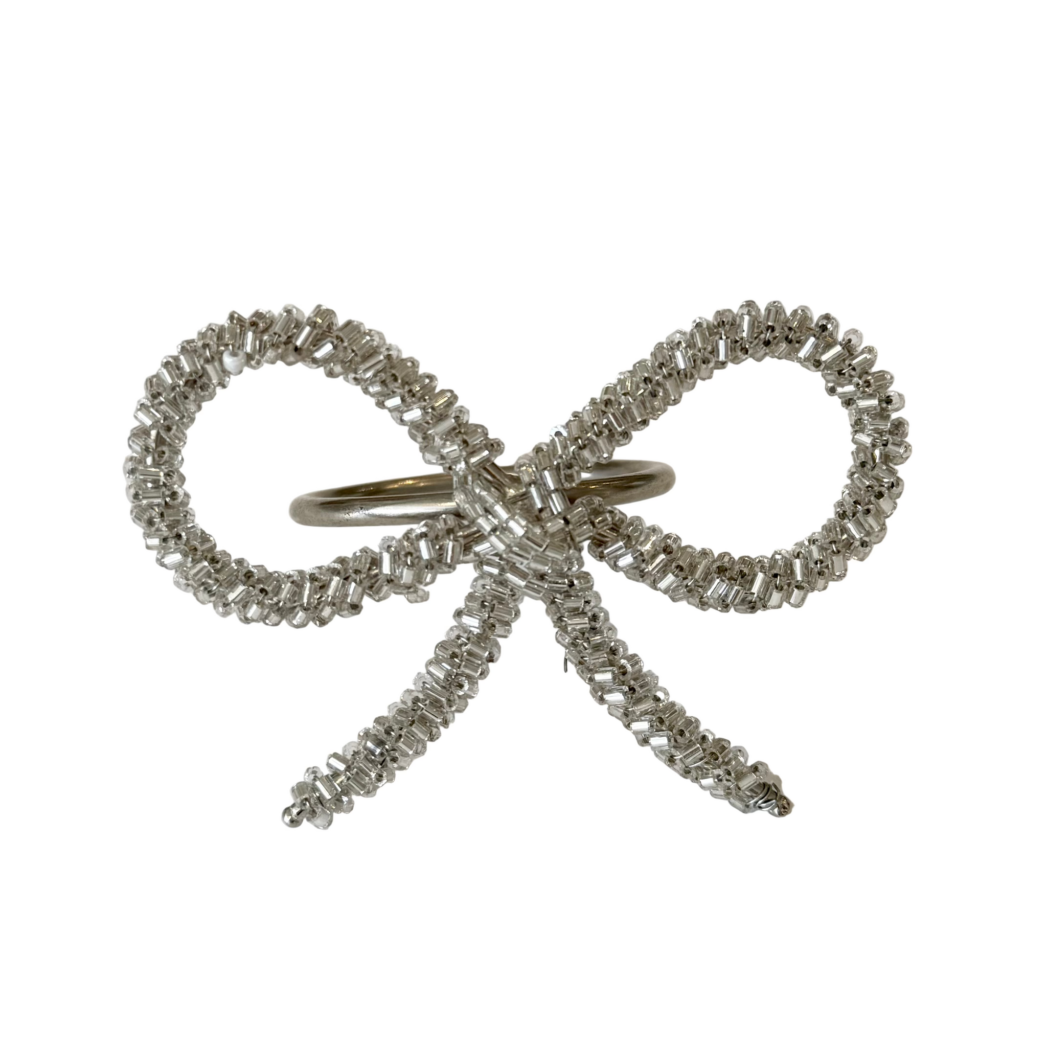 Glass Beaded Bow Napkin Ring